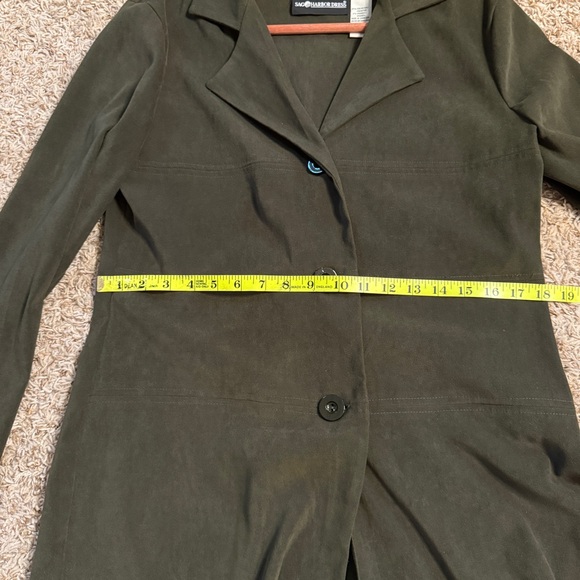 Vintage Sag Harbor Green Faux Suede Jacket - Picture 11 of 13